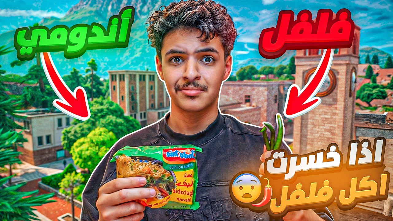 اذا ذبحت اكل اندومي واذا خسرت اكل فلفل حار🌶🔥 | اصعب تحدي في فورت نايت تحدي الفلفل والاندومي💔😭
