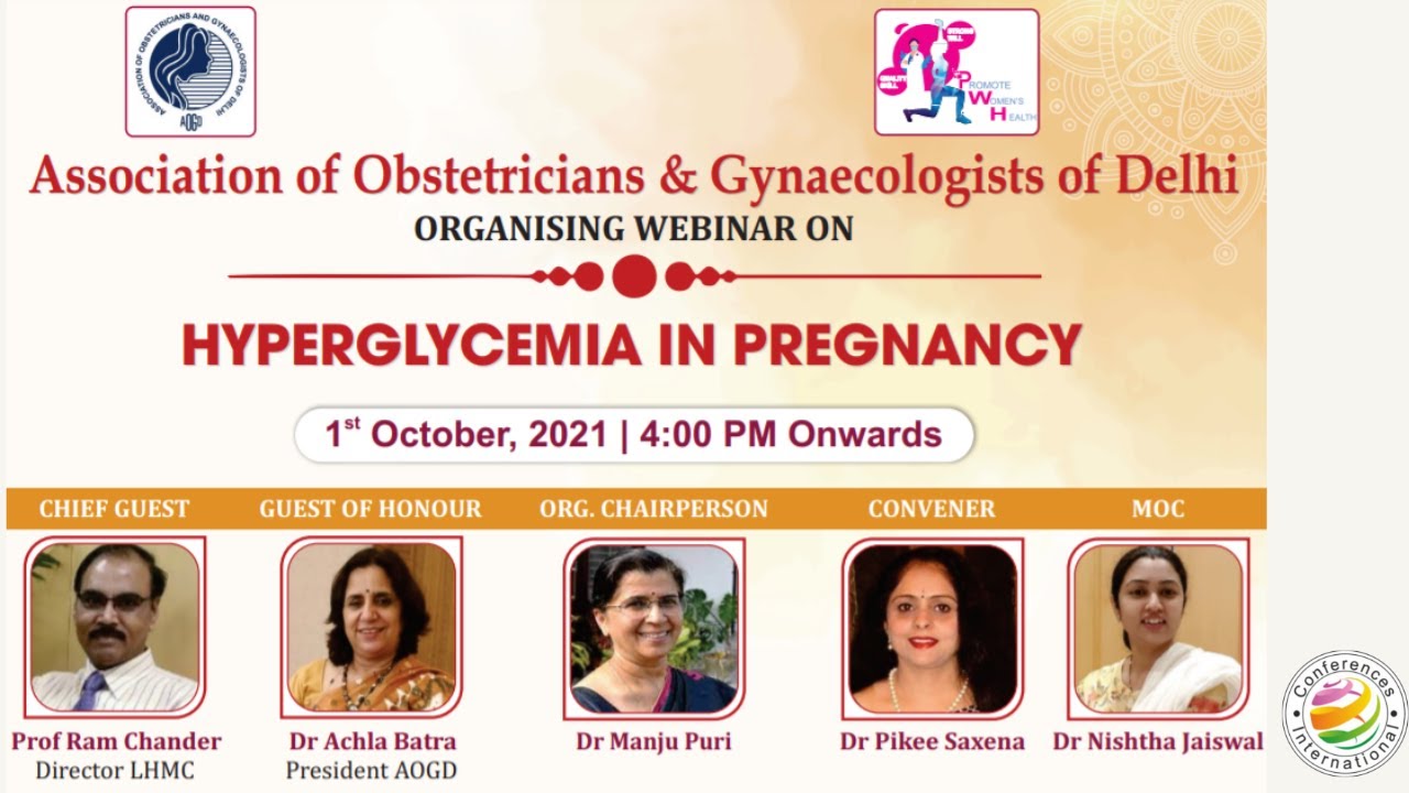 AOGD Webinar on Hyperglycemia In Pregnancy | 1st October 2021
