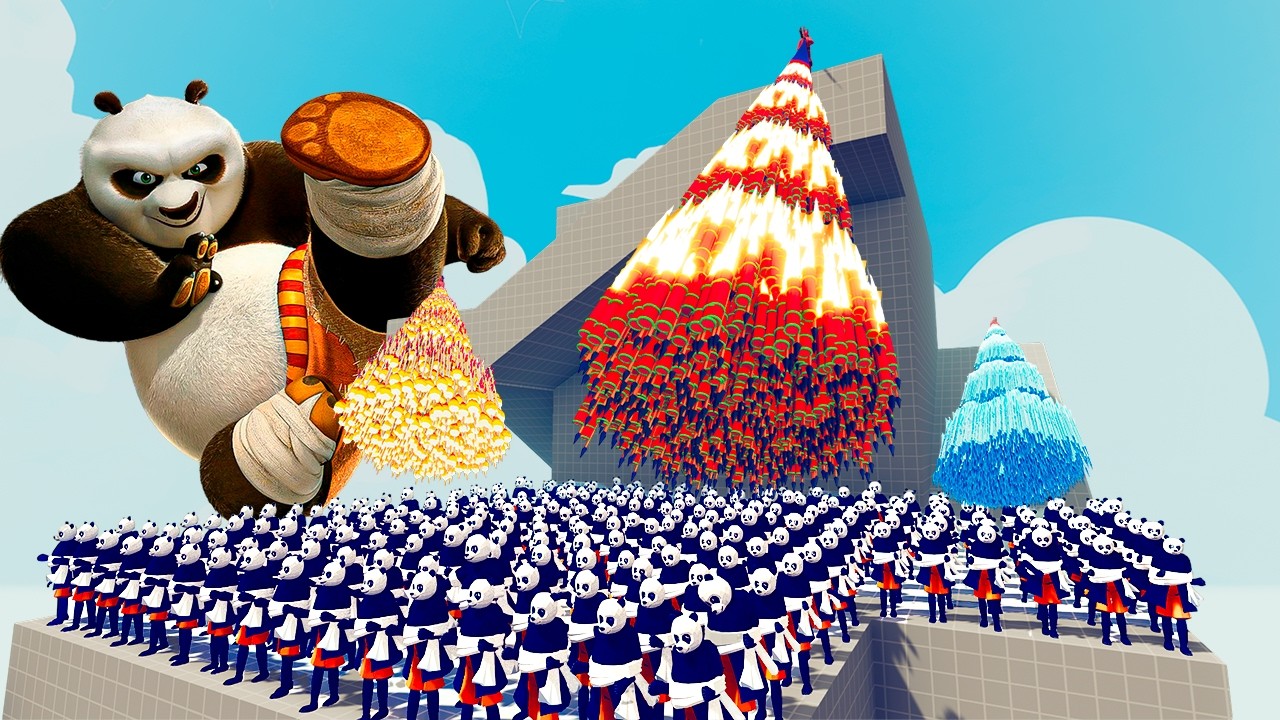 200x KUNG-FU PANDA vs 4x EVERY GOD Totally Accurate Battle Simulator TABS