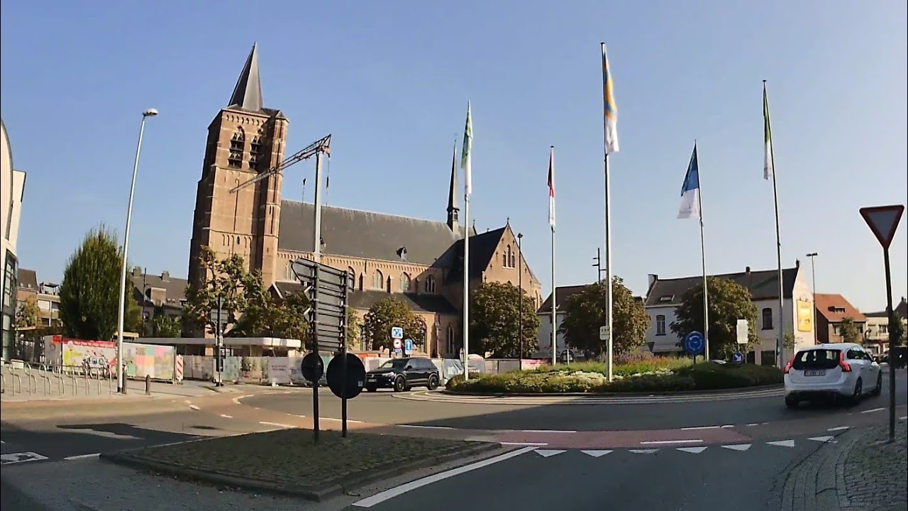 Fahrt durch die Stadt Lommel / Belgien Provinz Limburg