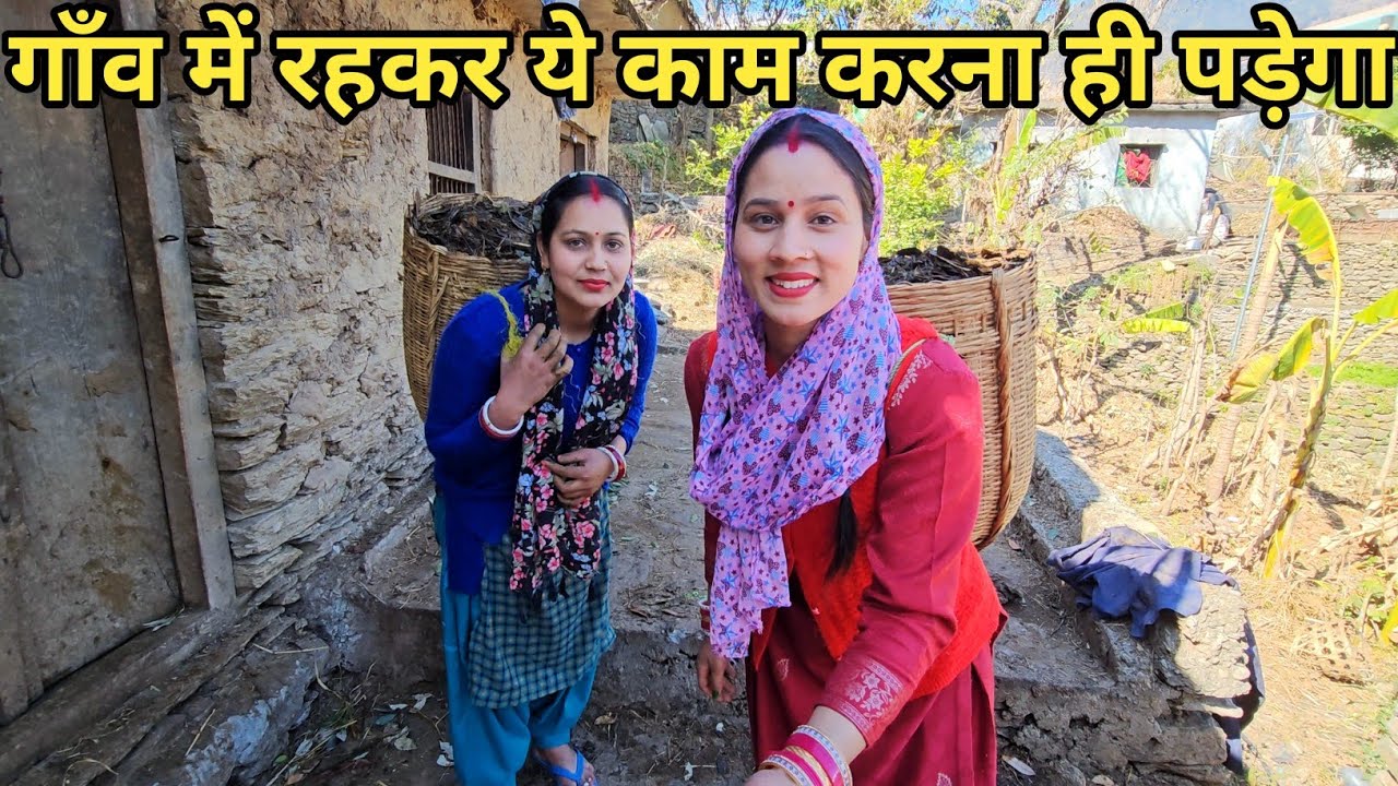 दोनों ननद भाभी लग गए खेतों के काम पर 🤗 || Preeti Rana || Pahadi Lifestyle vlog || Triyuginarayan 