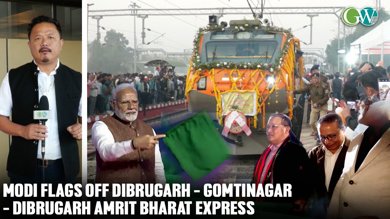 AMRIT BHARAT EXPRESS ROLLS OUT FROM DIBRUGARH-LUCKNOW:  TINOJONGSHI FLAGS OFF AT DMP RAILWAY STATION
