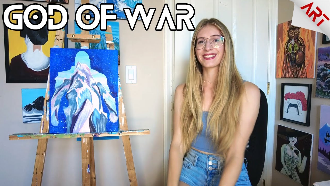 Painting God of War Inspired Fanart! | Kratos & the Mountain