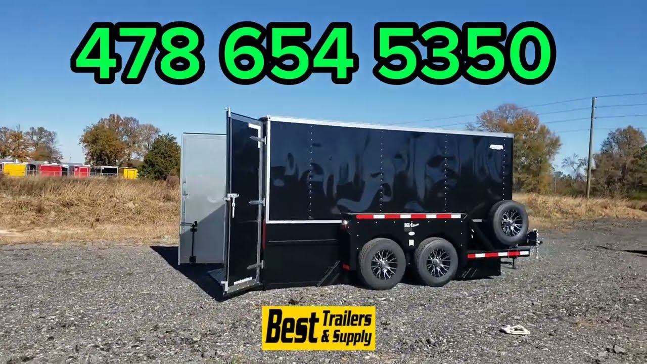 enclosed drop deck ground loading equipment trailer 6x14 for forklifts and scissor lift 4 inch clear