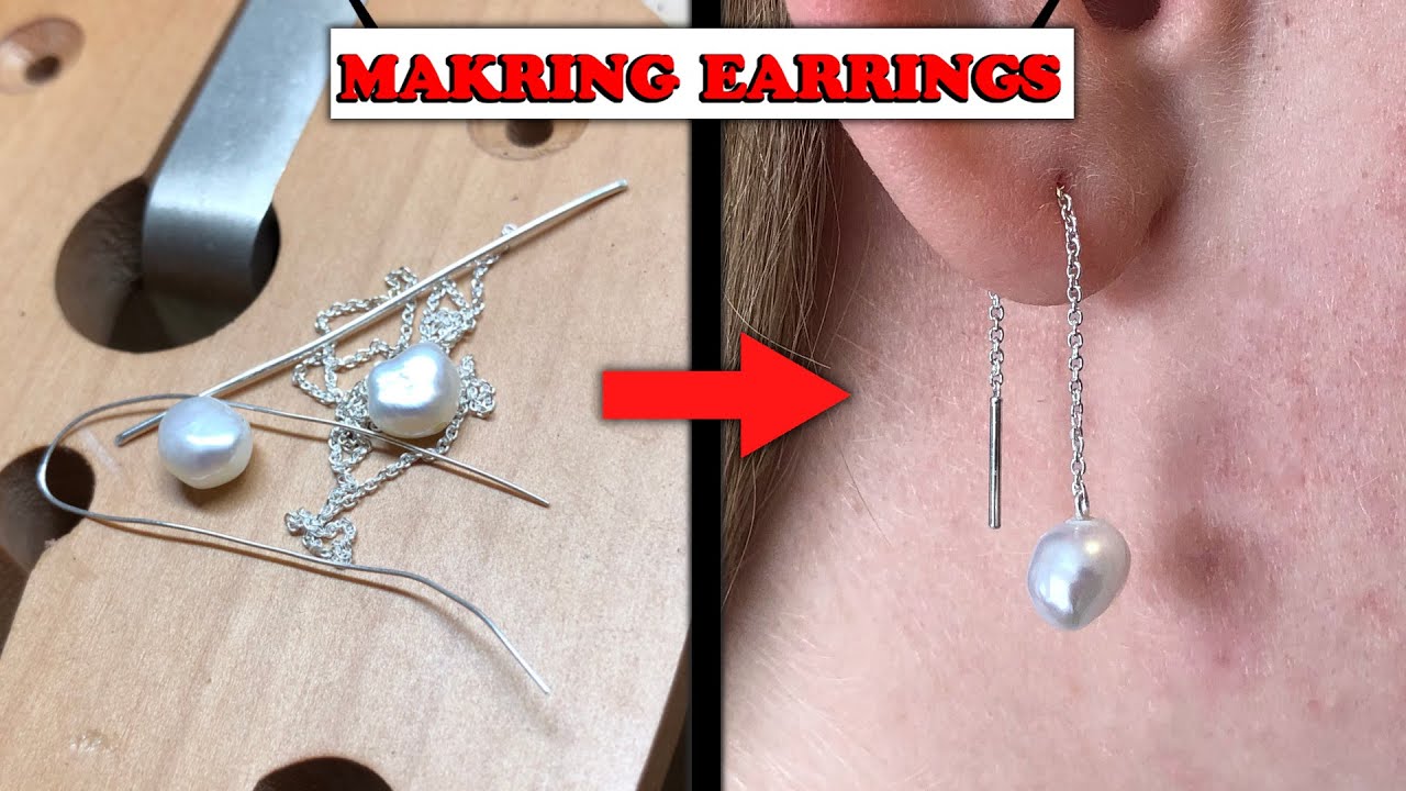 How to make dangling pearl earrings