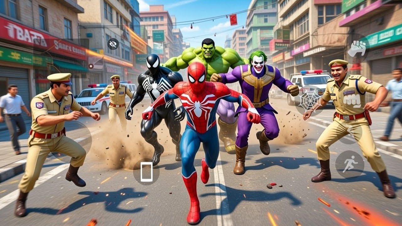 Spider-Man Leads Hulk & Team vs Police 😱 | Indian Theft Aura Simulator Gameplay | Skyvor Gaming 