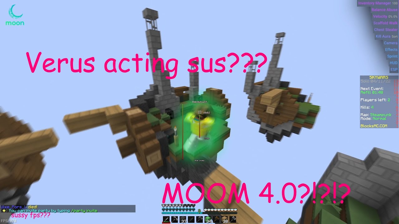 Moon 4.0 - The only fps boosting hacked client??
