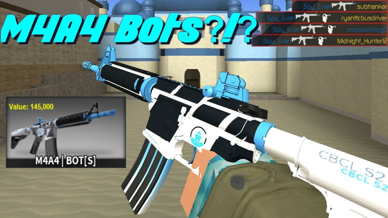 Rare M4A4 Bots Gameplay!  (145,000 Value Skin In Counter Blox)