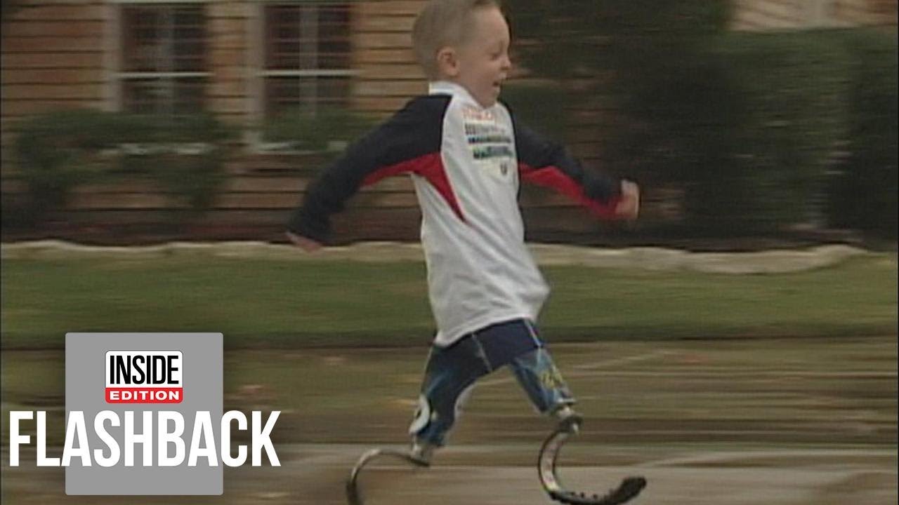 Boy Born With No Legs Giggles as He Runs on Blades