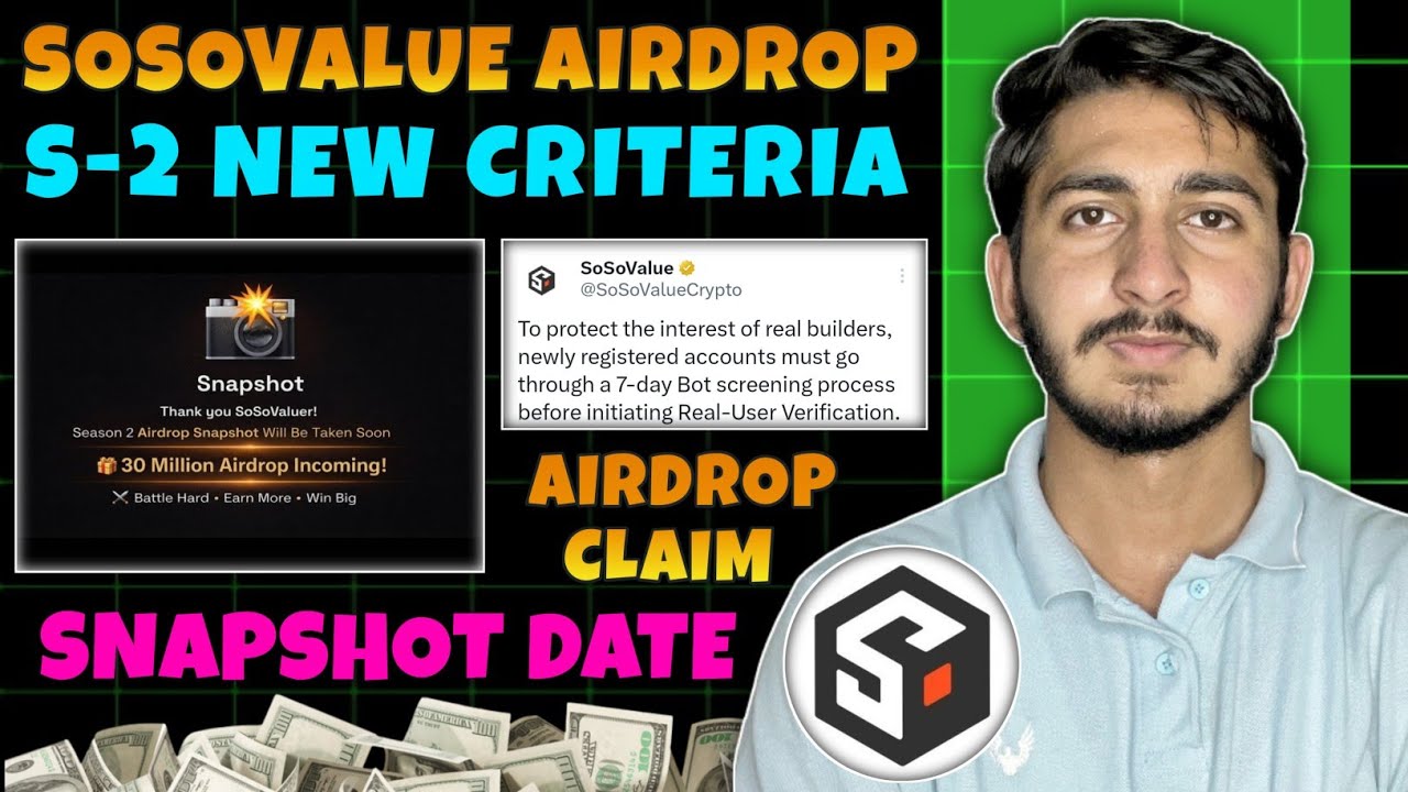 Sosovalue Airdrop season 2 Criteria | Sosovalue Airdrop New Update | Sosovalue Airdrop Claim process
