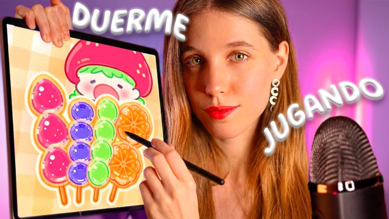 ASMR JUGANDO en la TABLET para que te DUERMAS EN MINUTOS 🌙 (Tanghulu Master 🍒)