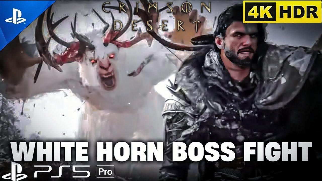 Crimson Desert — White Horn Boss Fight (Mountain Spirit Battle Gameplay)
