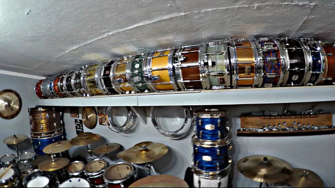 NEW DRUM ROOM TOUR (Part 1): Huge Snare Drum Collection