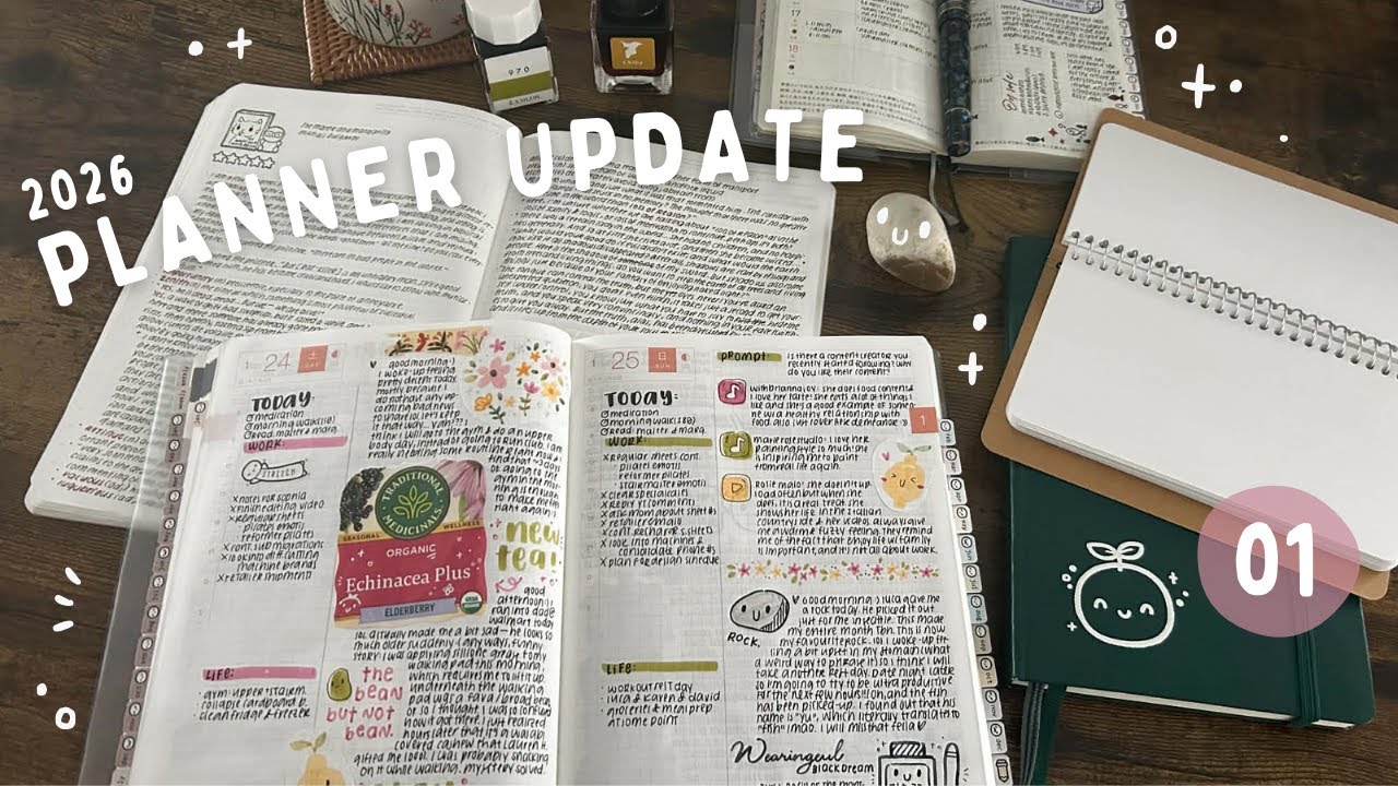 January 2026 Planner Update | Hobonichi, Reading, Commonplace, Sketchbook, Inks