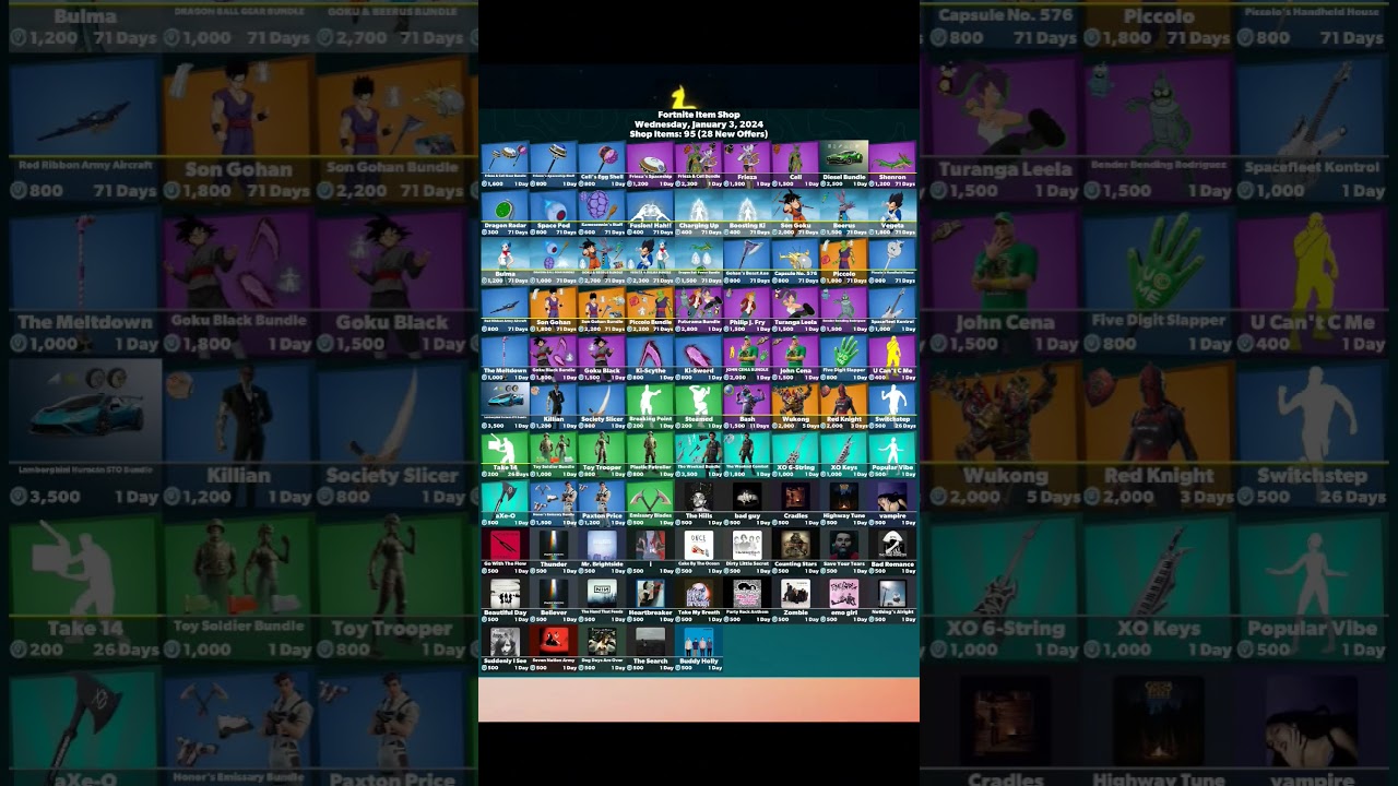Fortnite shop 03.01.2024 #fortnite #shorts