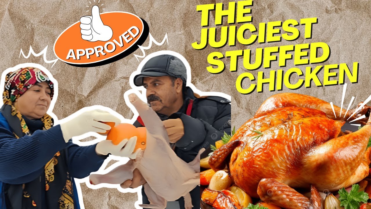 Persian stuffed chicken in snow