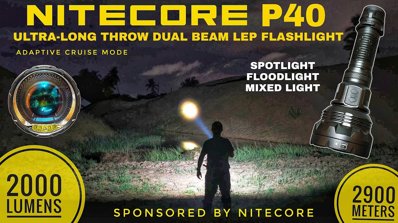Обзор фонарика Nitecore P40 Ultra Long Throwing LEP и сравнение с Nitecore MH40 Pro | Дальность т...