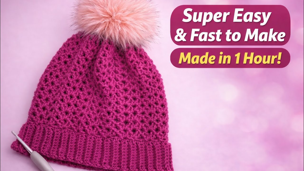 Super Easy & Fast Crochet Beanie | Made in 1 Hour!