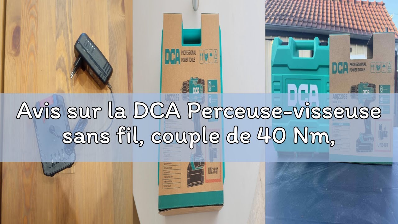 Avis sur la DCA Perceuse-visseuse sans fil, couple de 40 Nm, mandrin auto-serrant de 10 mm, perceuse