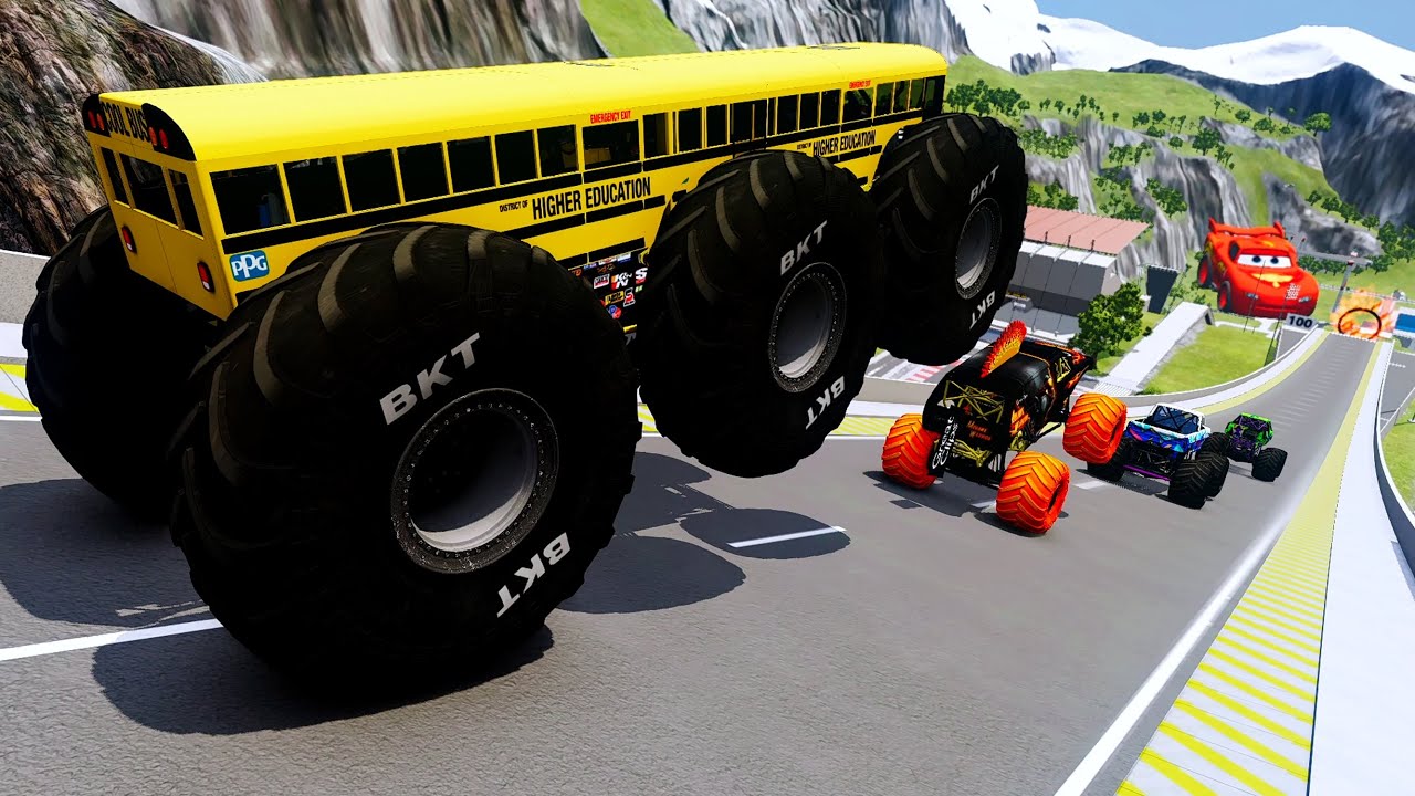 Epic High Speed monster trucks jumps stunts & crashes #052 | BeamNG Drive