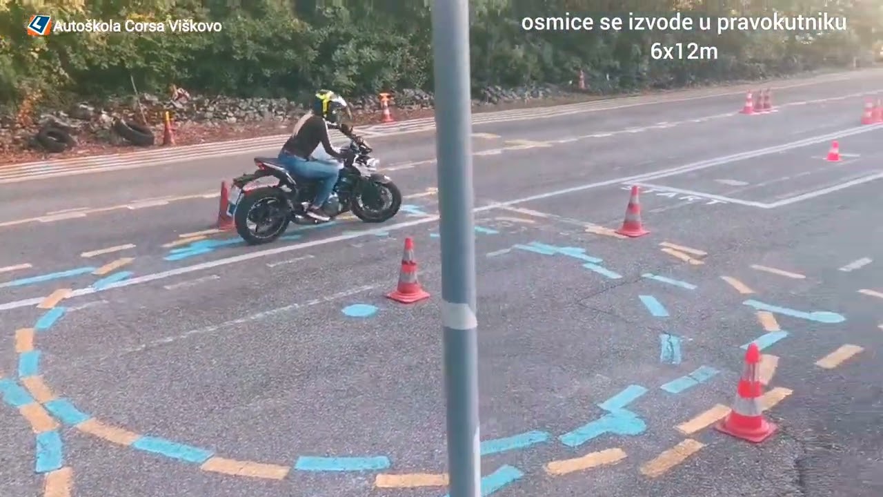 Ispit iz vožnje A kategorija osmice i slalom Kawasaki Z650