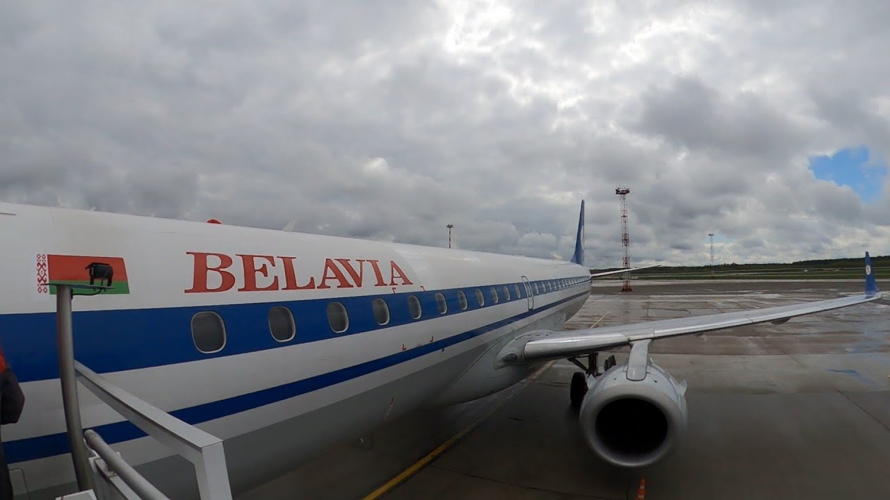 Belavia. Перелет Минск - Санкт Петербург, Embraer 195, seat 24F  Апрель 2024.
