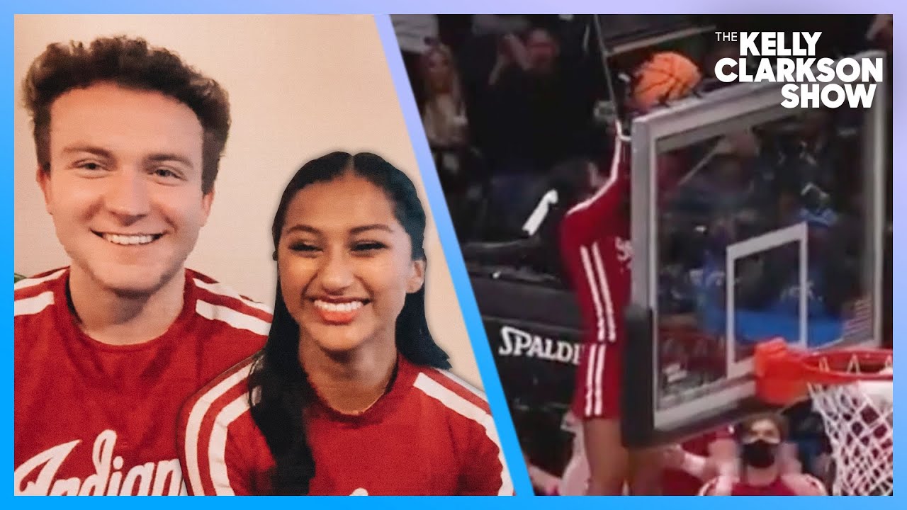 Indiana Cheerleaders Free Stuck Basketball During March Madness Game