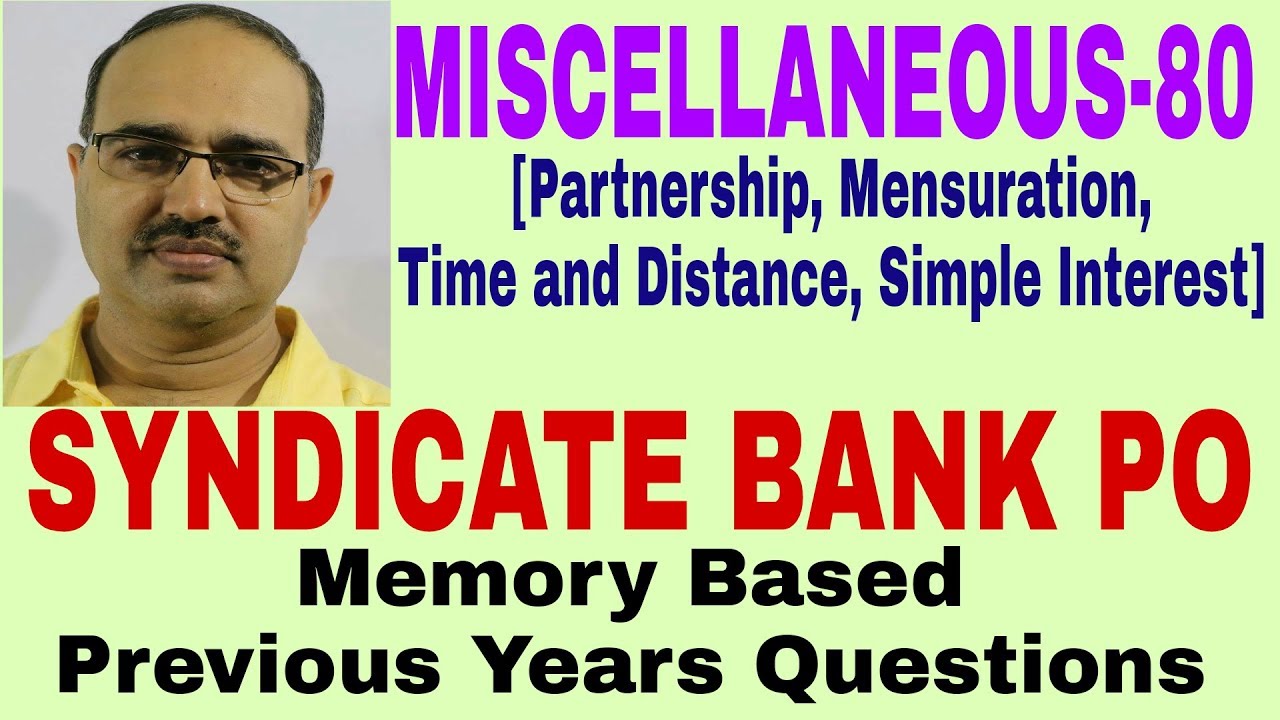 Miscellaneous Problems-80 Syndicate Bank PO Memory Based
