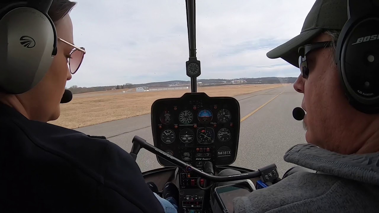 Pick-up and set-down practice in the Robinson R44 helicopter
