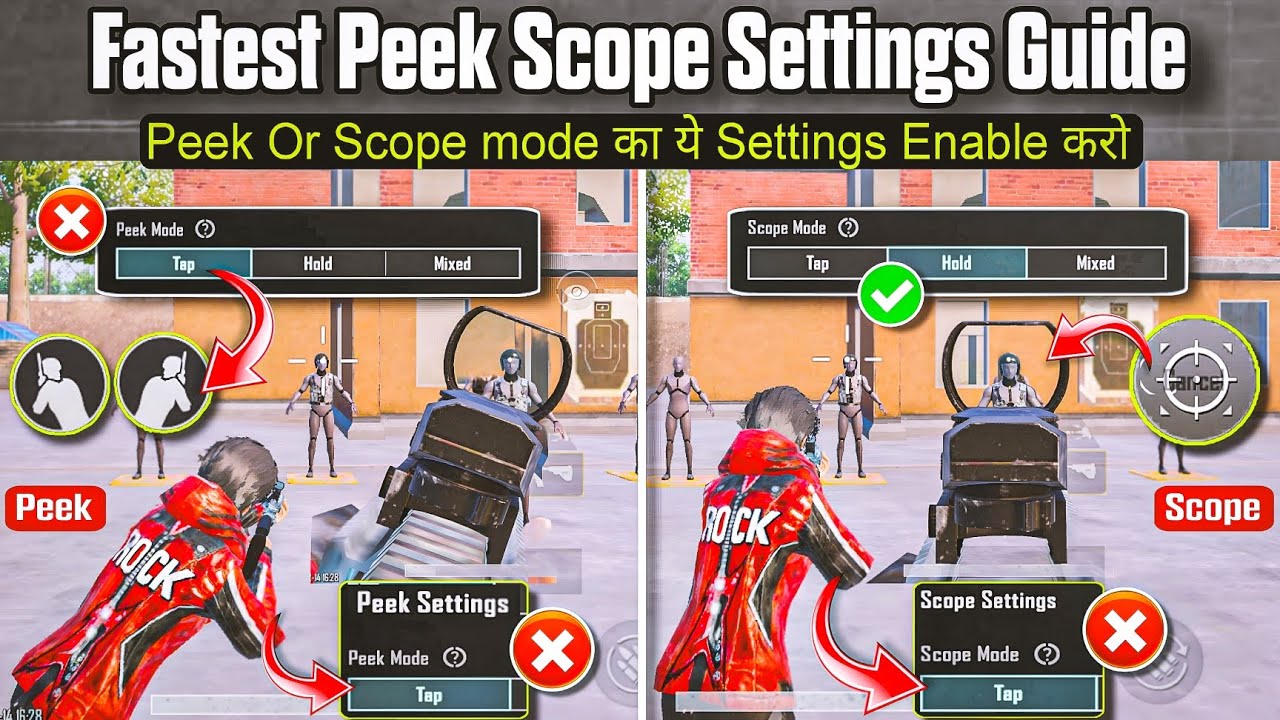 Fastest Peek & Scope Settings 🔴 | Enable These BGMI PUBG Settings | Fast Peek Scope Settings Enable