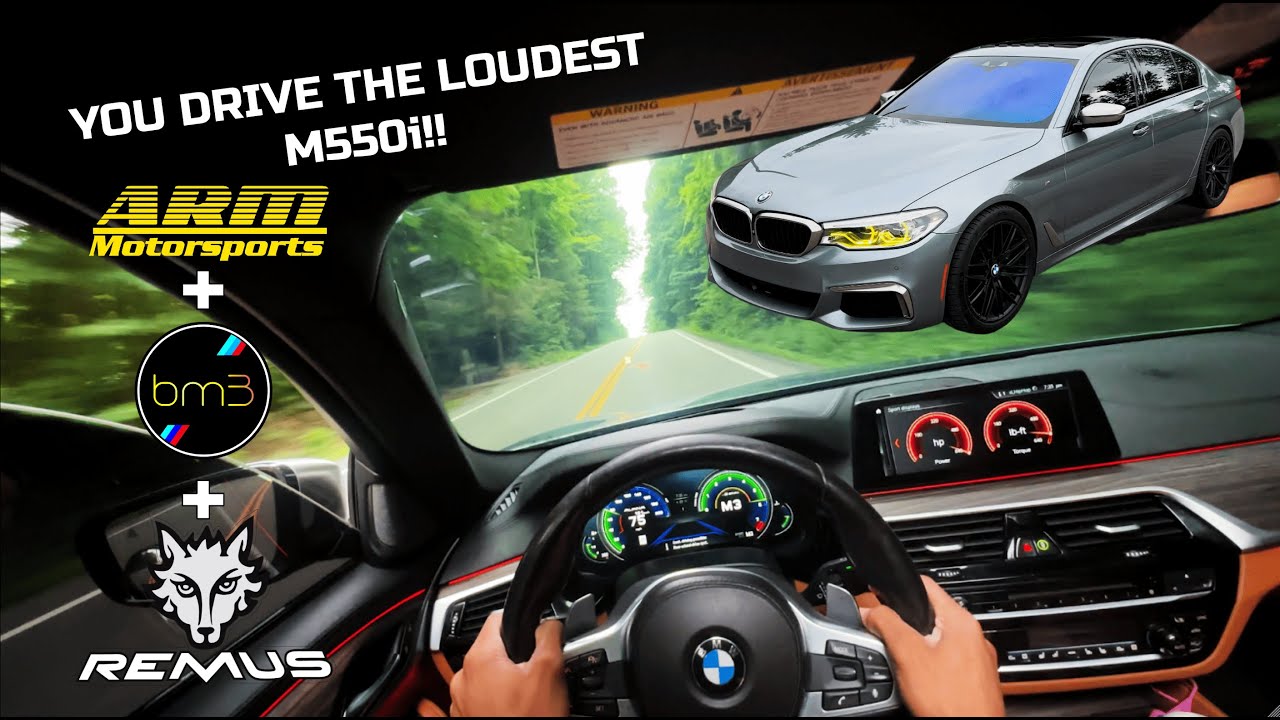 ЗА РУЛЕМ САМОГО ГРОМКОГО BMW M550i В ИНТЕРНЕТЕ!! (Remus Catback + Downpipes + Tune)