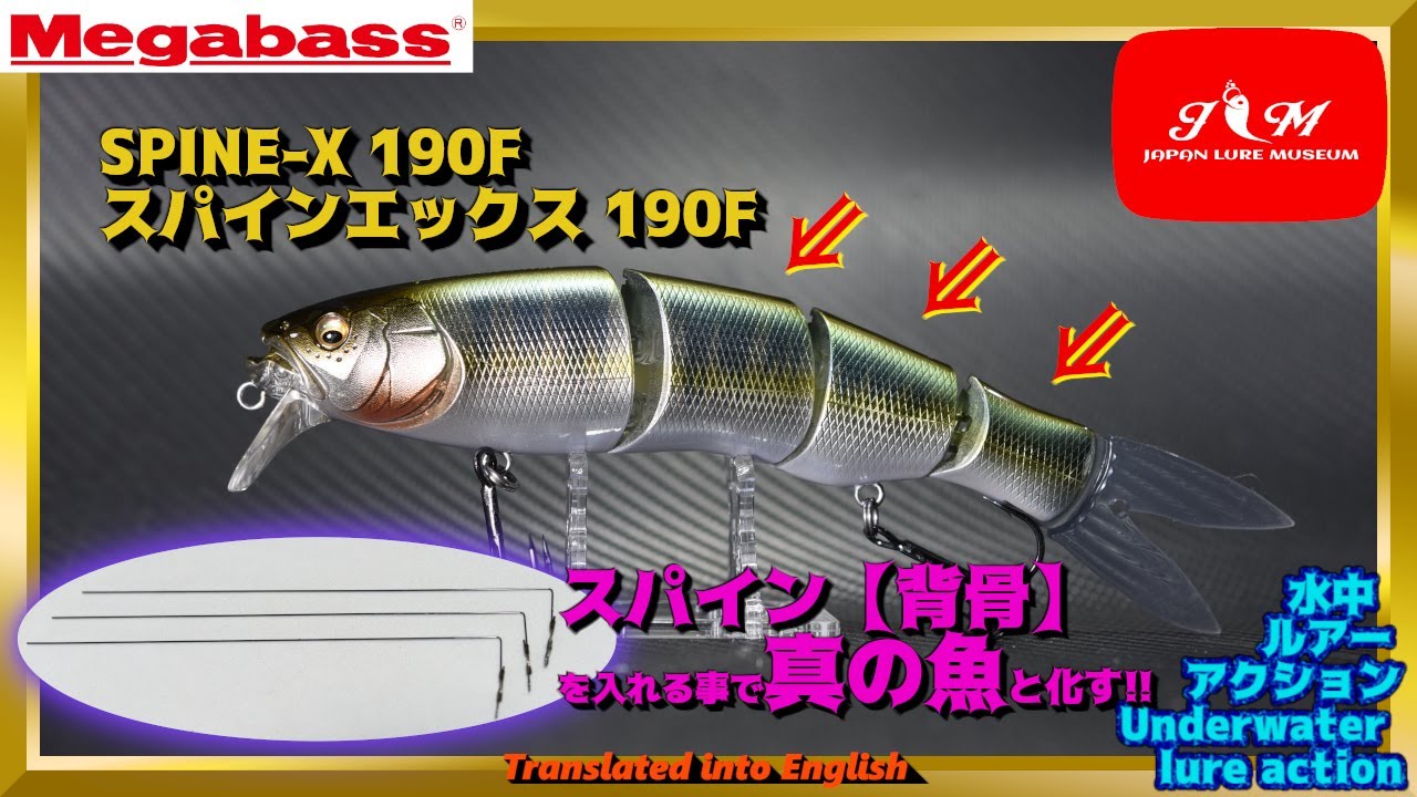 【水中動画】【SPINE-X 190F 】背骨を入れて動きにハリを持たせるルアー　メガバス　スパインエックス190ｆ　すぱいんえっくす　Megabass