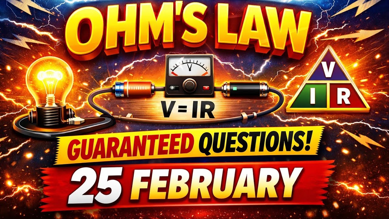 Class 10 CBSE 2026 | Ohm’s Law Guaranteed Questions 🔥 | 25 February Board Exam तैयारी#scienceexam