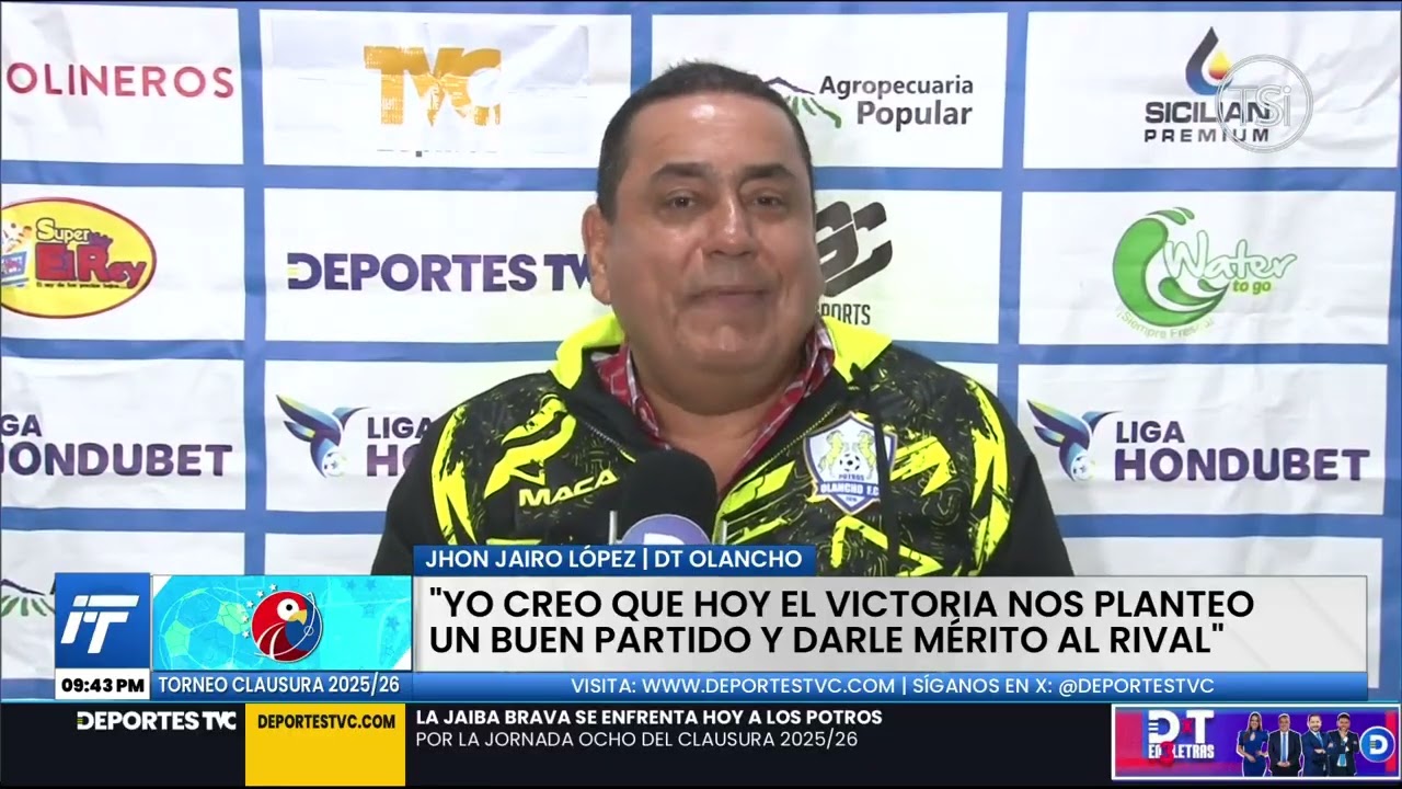 Jhon Jairo López da la cara tras la derrota ante Victoria en La Ceiba