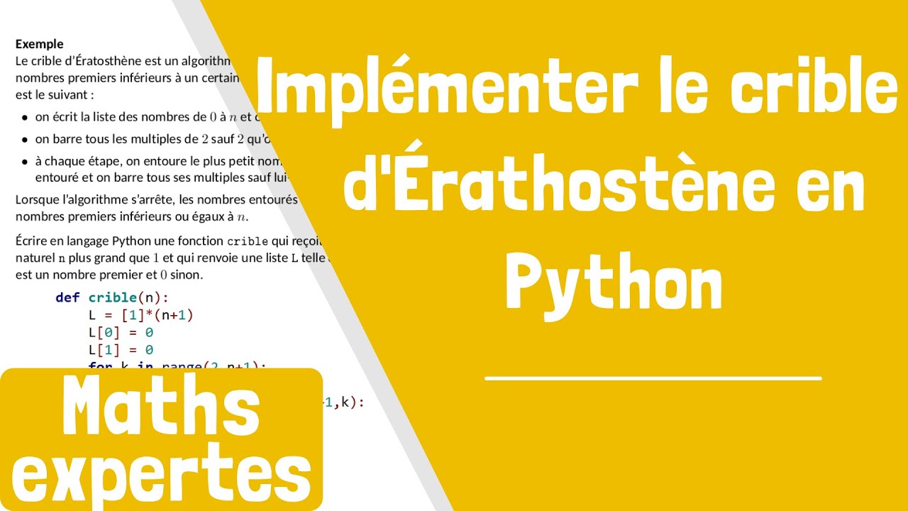 Comment implémenter le crible d'Ératosthène en Python ?