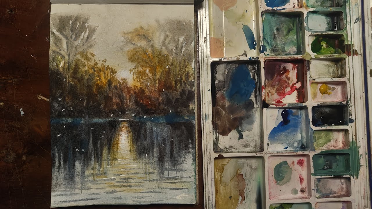 Quick & Relaxing Watercolor Landscape Reflection | Full Step-by-Step Tutorial