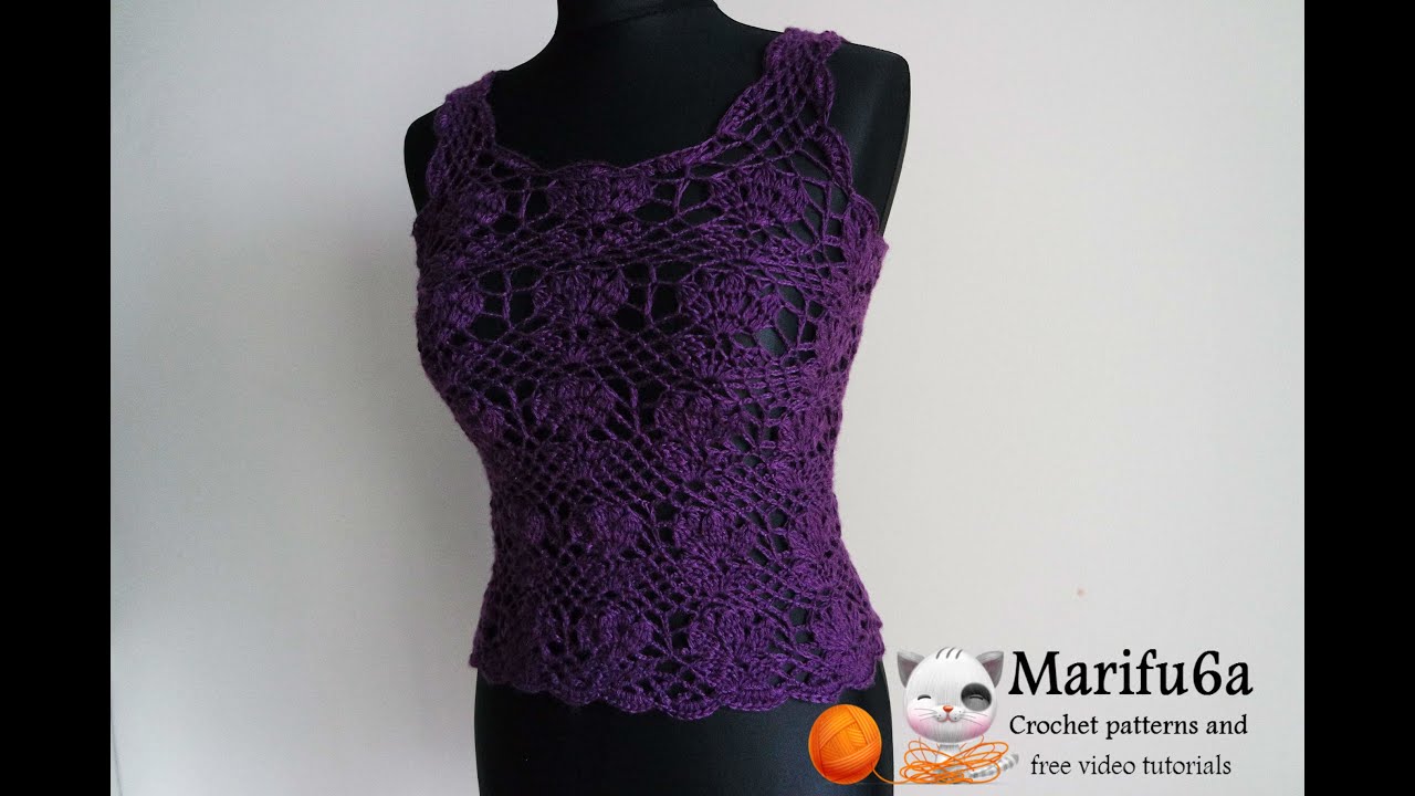 how to crochet summer tulip top by marifu6a para verano