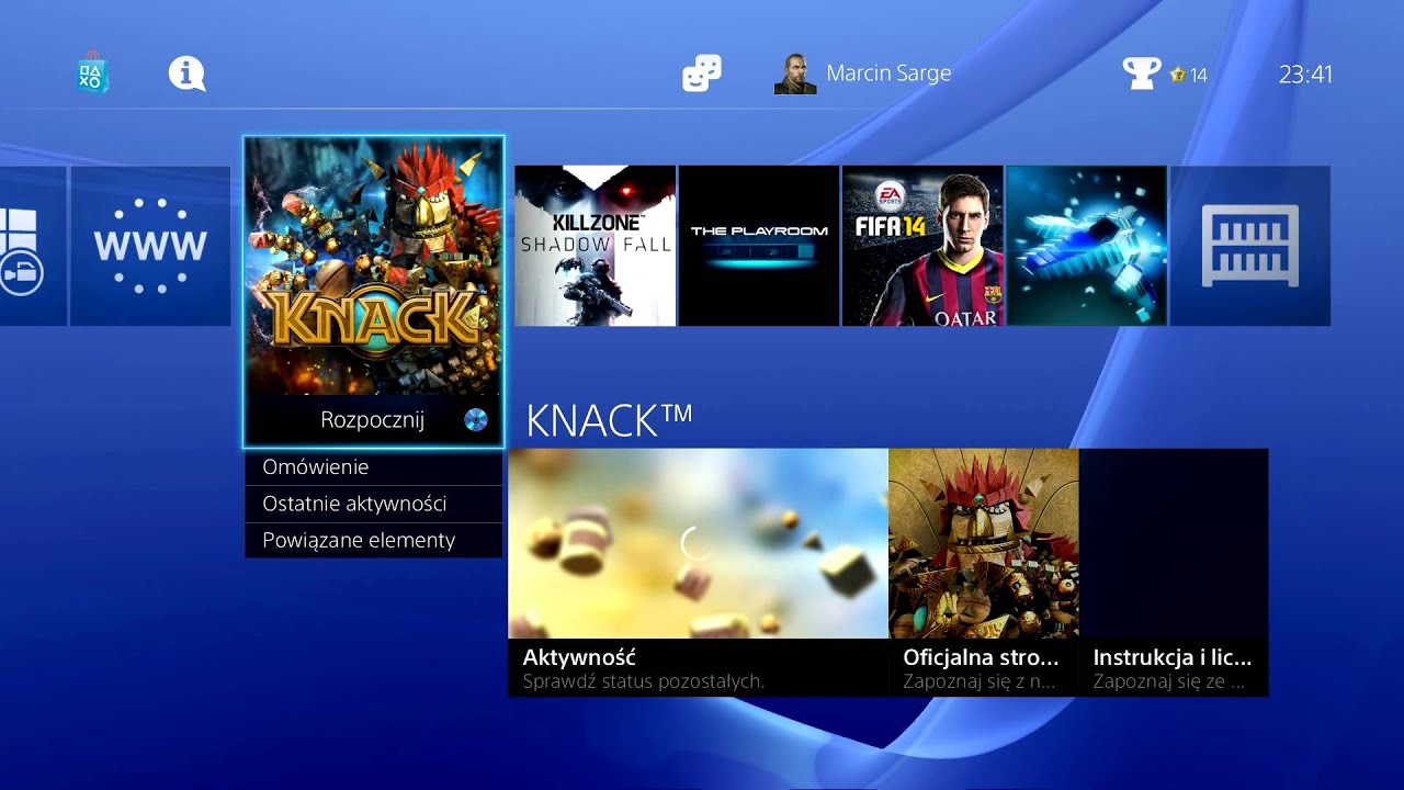 PlayStation 4 - prezentacja interfejsu konsoli (PS4 dashboard PL)