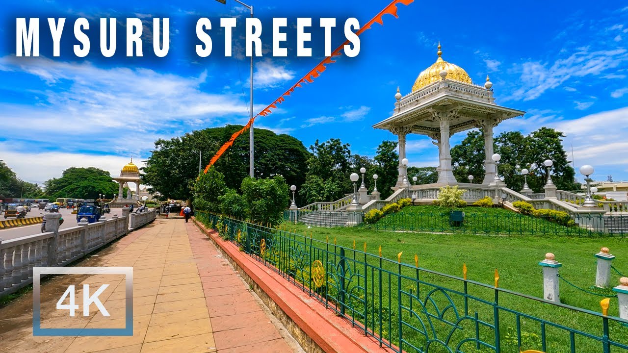 Royal Streets of Mysore | A Guided Walking Tour to Mysore Palace | 4K 60fps
