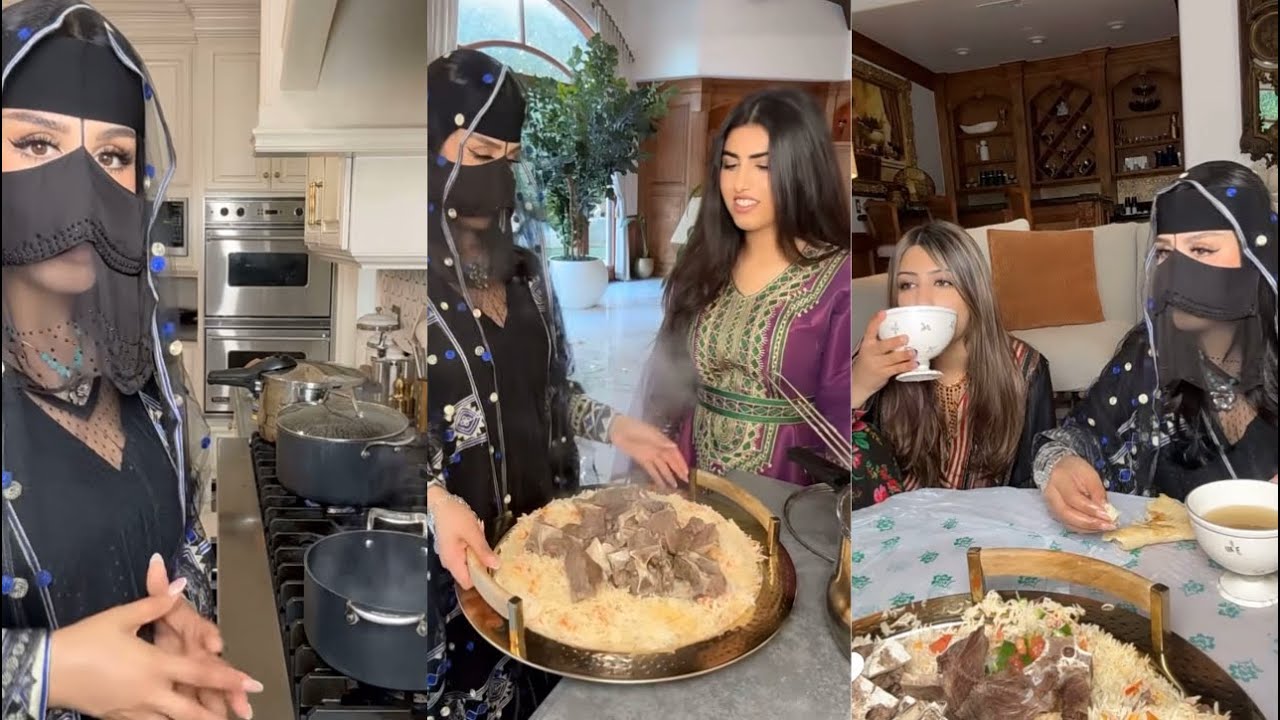 هند القحطاني بالبرقع🇸🇦طبخت الكبسة السعودية على أصولها ورقصت مع بناتي💃🏻