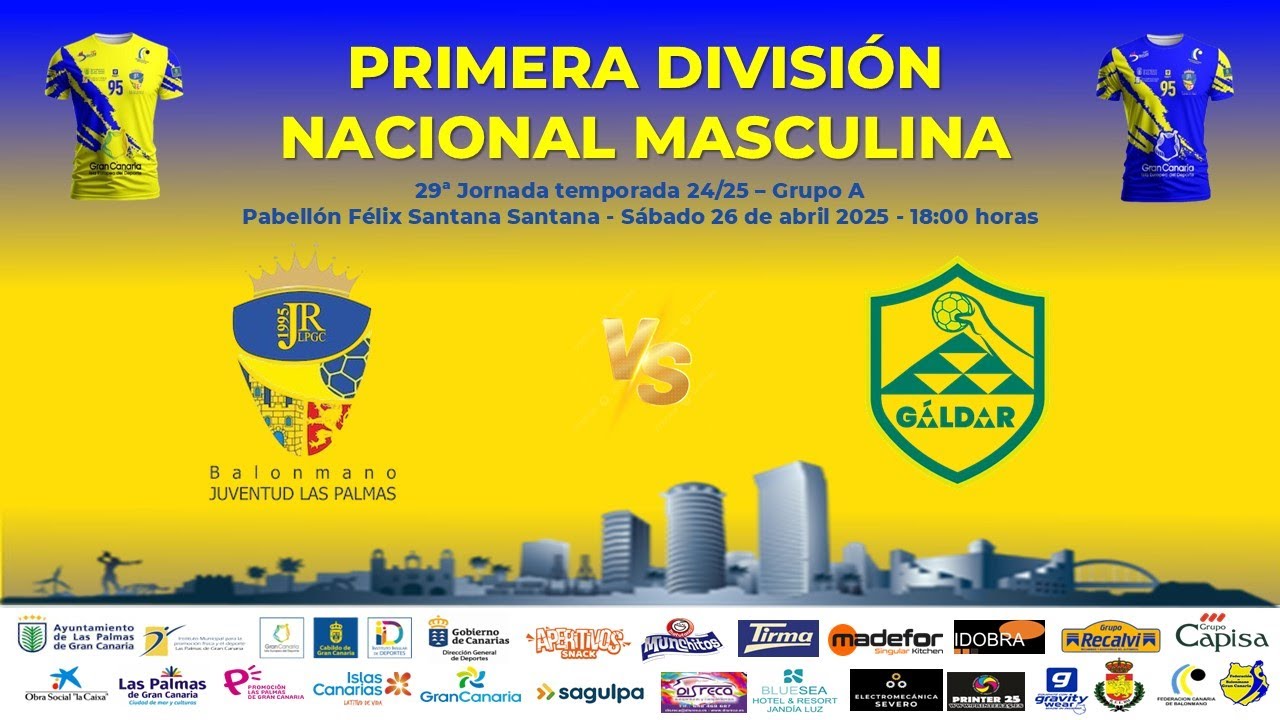 JUVENTUD LAS PALMAS vs BALONMANO GÁLDAR (29ª jornada Primera División Nacional masculina - 26/04/25)