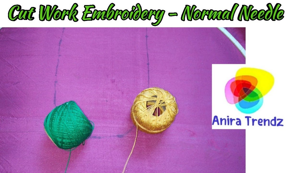 Beautiful Cut Work Embroidery using Normal Needle.