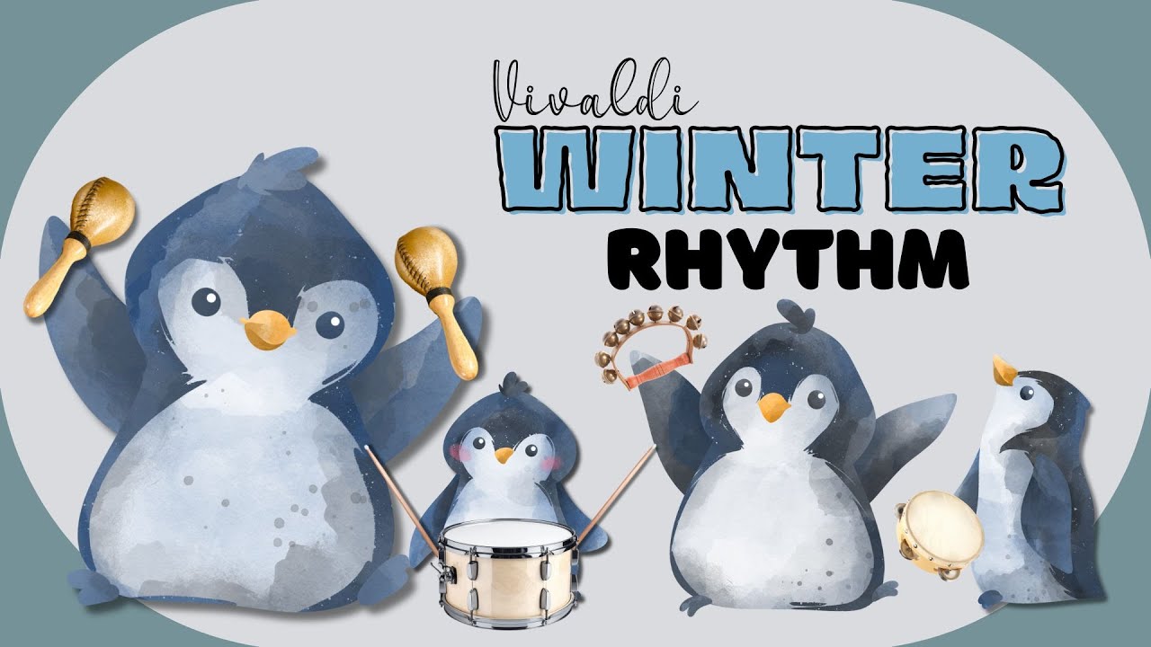 WINTER PERCUSSION play along / Vivaldi Four Seasons Steady Beat Rhythm Brain Break EASY