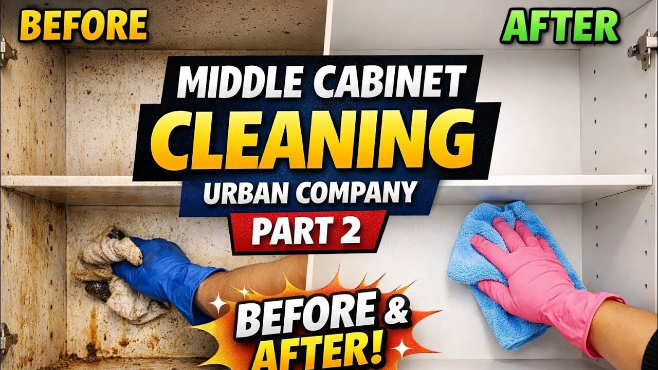 Part 2 Middle Lavel Cabinet Cleaning Urban Company | Kitchen Deep Cleaning Urban Company 