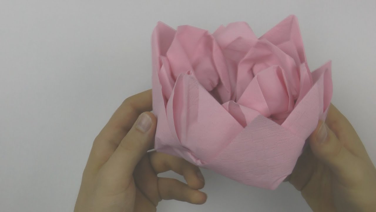 Lotus aus  Serviette - Faltanleitung