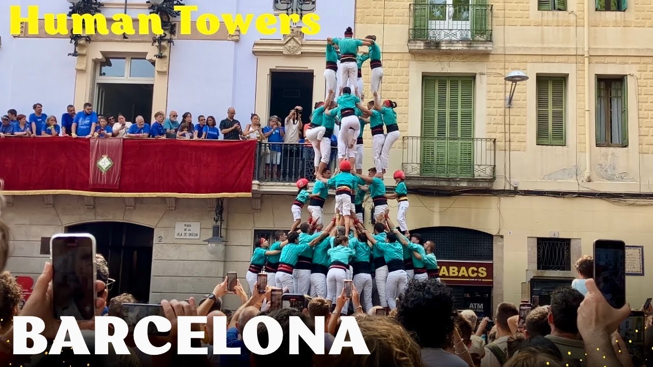 Incredible Human Towers at Festa Major de Gràcia 2025 | Castellers in Barcelona 🇪🇸
