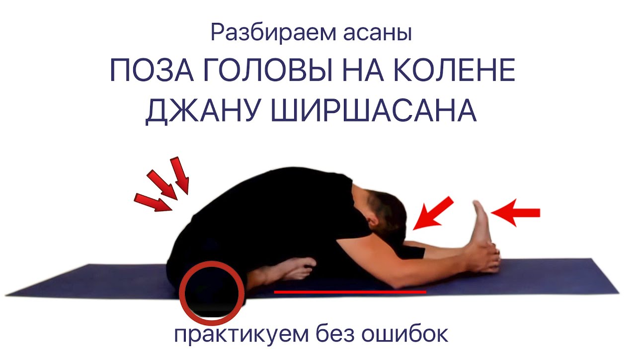 Асаны йоги. Джану Ширшасана. Поза головы на колене.