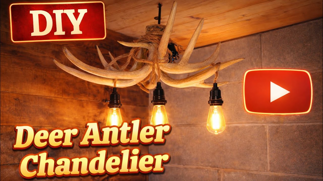 How to-SIMPLE Deer Antler Chandelier for $20 (DIY)