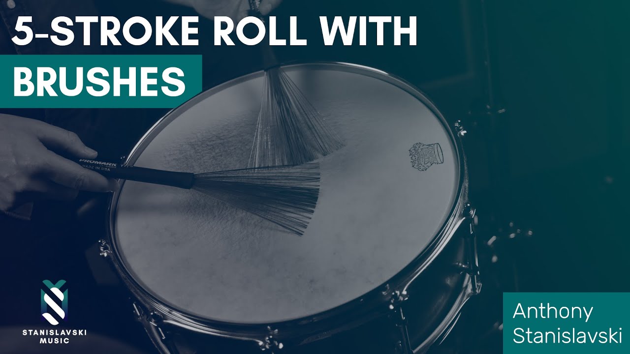How to play a 5-Stroke Roll with Brushes - Free Drum Lesson