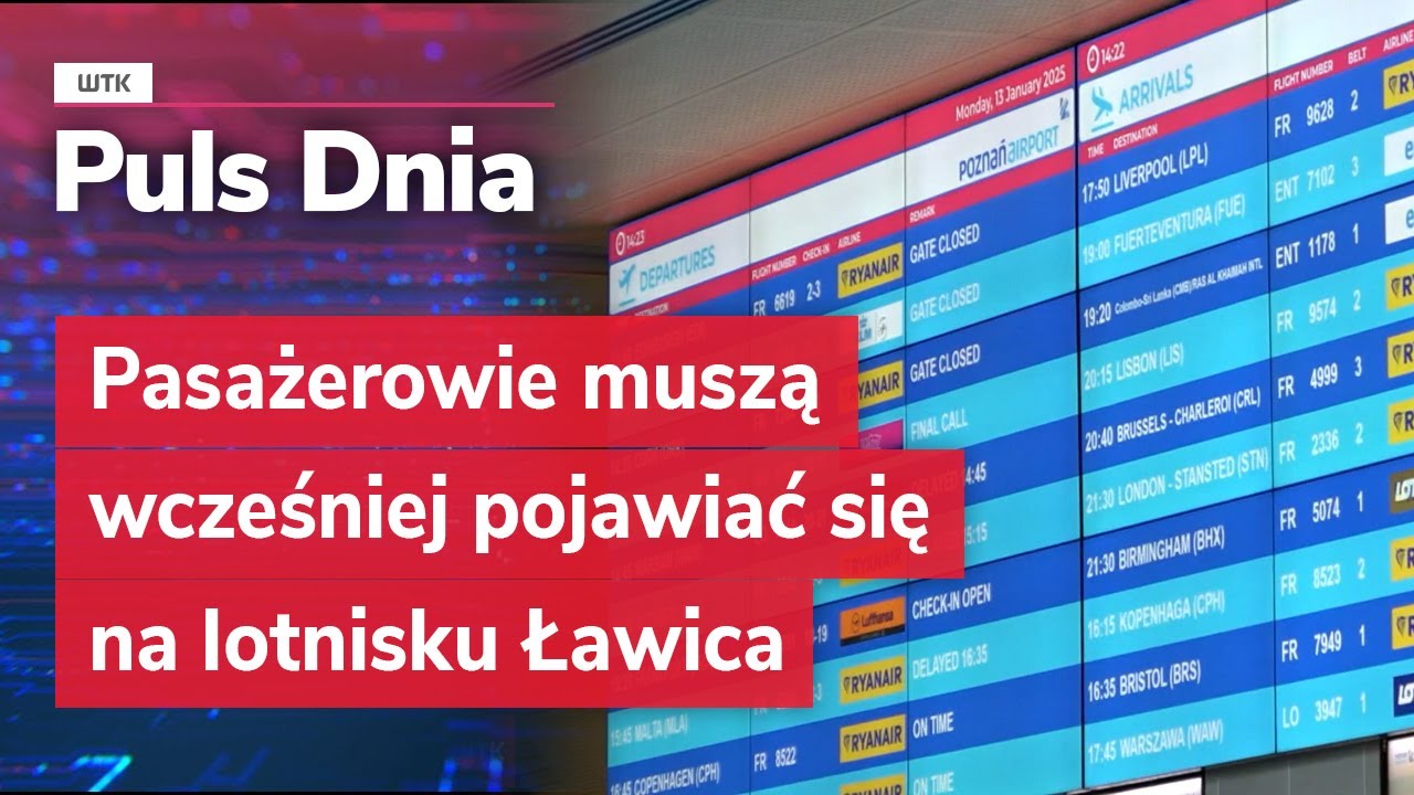 Pasażerowie muszą wcześniej pojawiać się na lotnisku Ławica